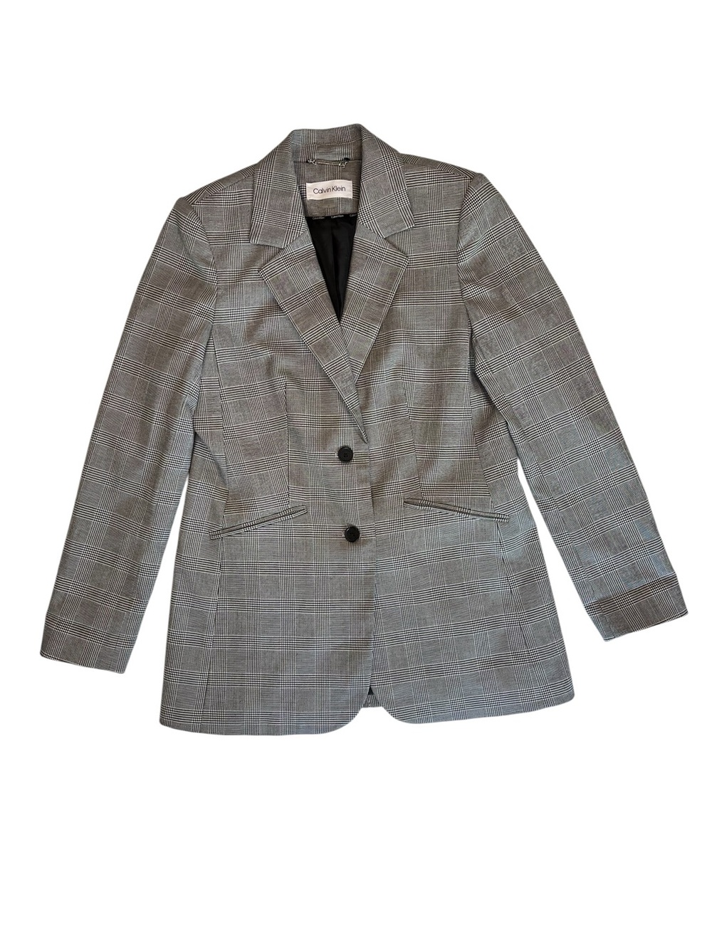 Calvin Klein Glen Plaid Two-Button Women’s Blazer